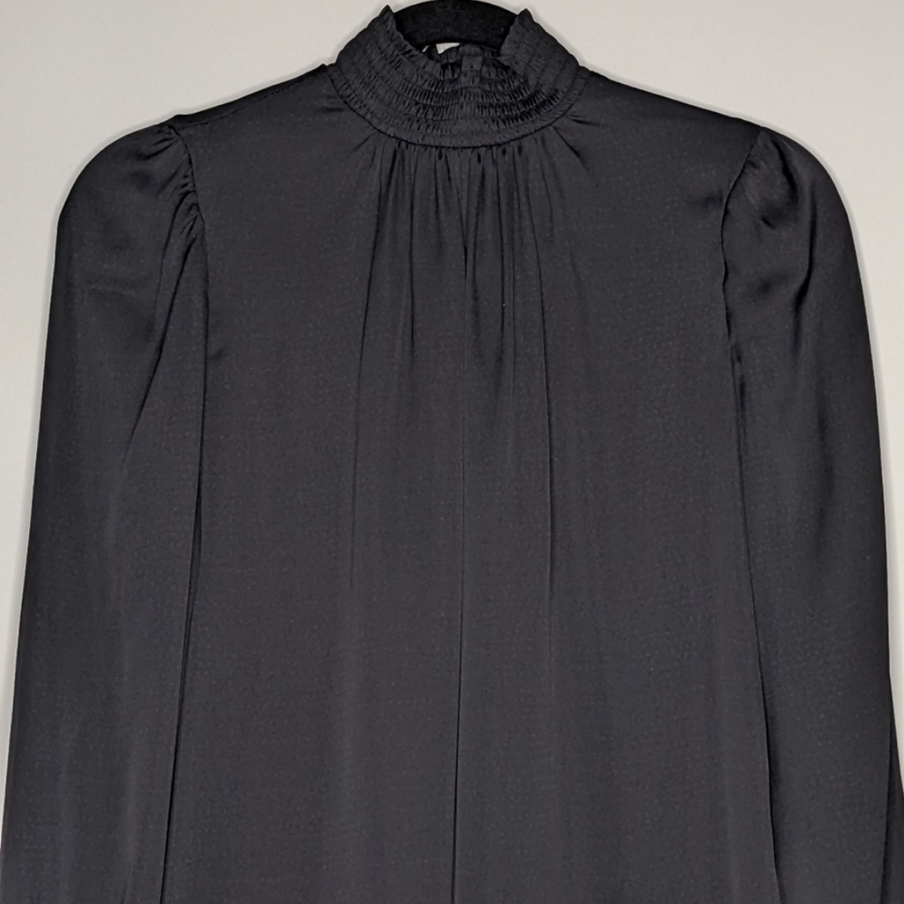 Tucker NYC Stella Top in Stretch Georgette Silk Black Top